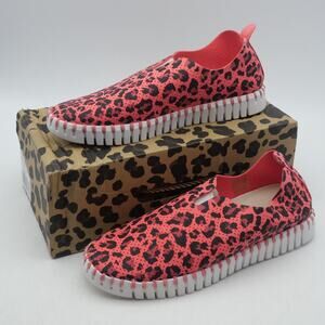 NEW Isle Jacobsen Hornbaek Women's 6 Tulip 139 Leopard Raspberry Pink Shoes